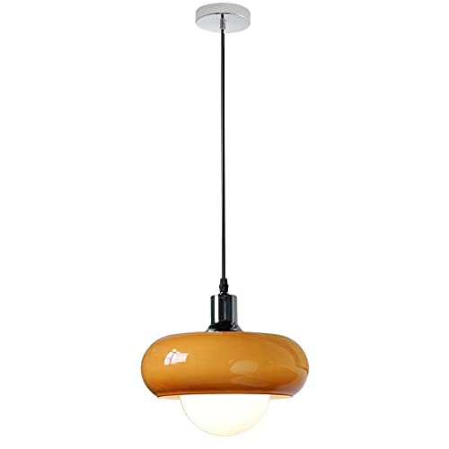 Lampe Suspendue en Verre Orange CNCNSH à 1 lumière pour Salle à Manger