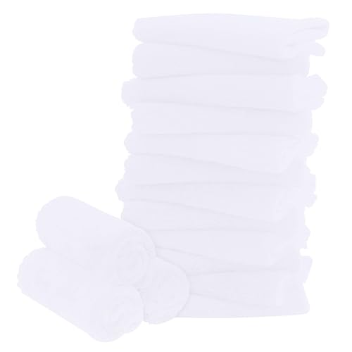 Image of 16 Pack Baby Washcloths - 10x10 Inch, Microfiber baby towel - Absorbent and Soft baby Wash Clothes for Newborns, Infants and Toddlers - Quick Dry for baby boys and girls face towel - White