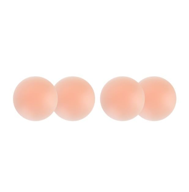 Reusable Silicone Nipple Covers for Women | Invisible Self-Adhesive Breast Petals | Seamless, Sweat-Resistant & Skin-Friendly | Nude | 2 Pair-image-48