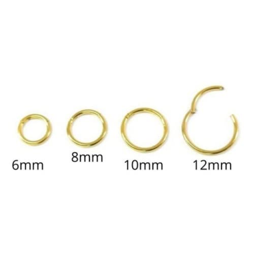 Piercing Argola Click Lisa Titânio Ou Aço Cirúrgico 6mm 8mm 10mm 12mm (12mm, Dourado)