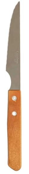 Genérico 12 Cuchillos Sierra Chuletero. Mango de Madera. Microdentado. Fabricados en Albacete. (Pack de 12)