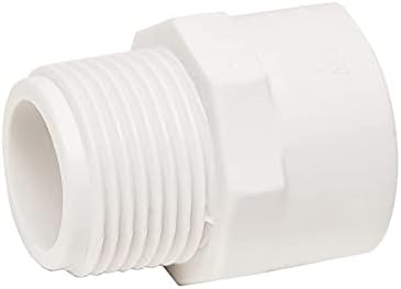 FangKingNo 10pcs 3/4 Inch 2-Way PVC Male Threaded Adapter Adaptador macho Fittings (Socket x Male Pipe Thread) Coupling Schedule 40-10 Pack White (0.75 Inch)