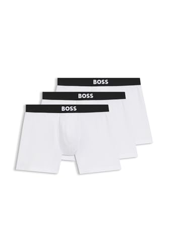 BOSS BoxerBr 3P One, Breve Boxer Uomo, Bianco 100, XL
