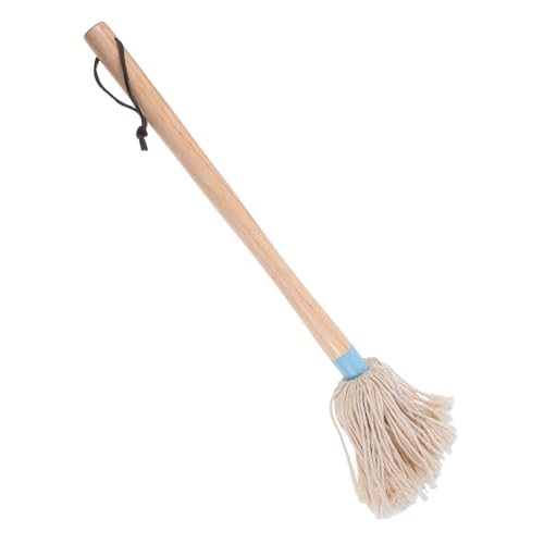 KICHOUSE Ergonomic Grip Bbq Brush Natural Wooden Handle Cotton Head Mop for Cooking Oil Absorption