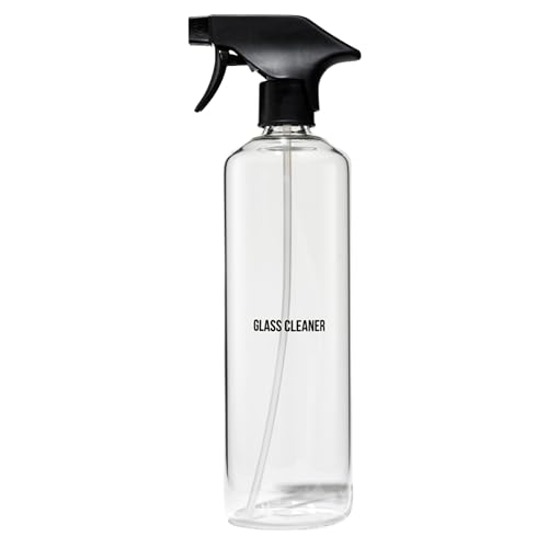 Public Goods Empty Glass Spray Bottle for Glass Cleaner | Refillable Spray Bottle for Cleaning | Made with Clear Borosilicate Glass for Windows, Mirrors | BPA Free | 24 Oz