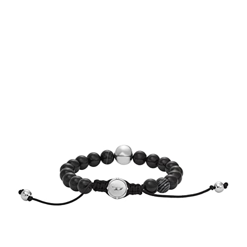 Diesel All-Gender Semi-Precious Beaded Bracelet, Color: Black Agate (Model: DX1276040) by Diesel - Used condition - Image 2