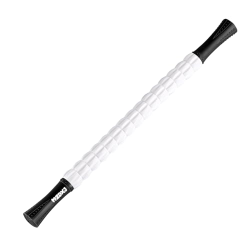 MZDXJ Muscle Roller Massage Roller Stick- Deep Tissue Fascia Blaster for Myofascial Pain Relief, Lymphatic Drainage & Body Sculpting, Handheld Physical Therapy & Recovery Tool (Black & White)