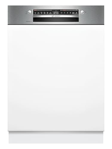 Bosch - Lavavajillas Integrable, Serie 4, 60 cm. de ancho, 14 servicios, 3ª bandeja, Motor EcoSilence, Programa Rápido, Blanco, SMI4ECS28E, Semi-integrable, Alto 815 mm