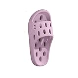 Gyios Badelatschen Damen Badestellen Mit Entwässerungslöchern, Schnell Trocknende Haushaltsbadstaatenbad-Hausschuhe Unisex-lila-38-39