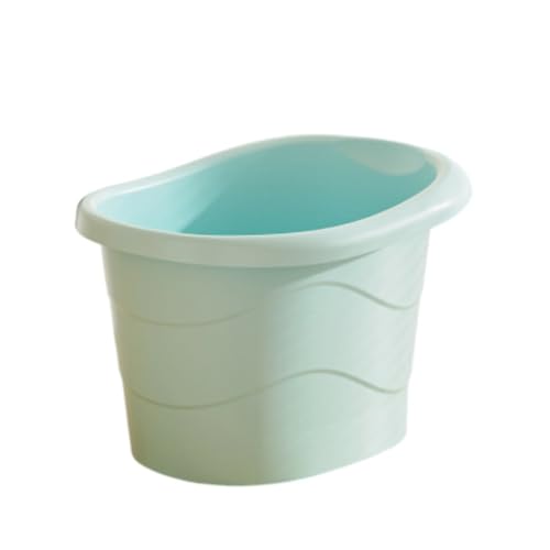 Fiyyuga子供用バスタブ、家庭用、ビデ、全身浴、浴槽、滑り止め、多目的、厚く、一体型、耐久性、安定性 (ブルー,56.4*46.9*44.6cm)