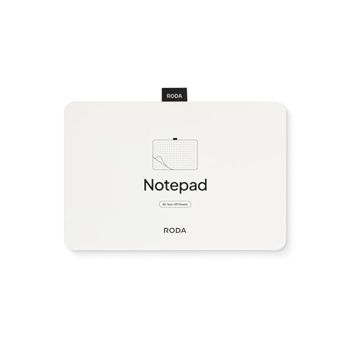Image of RODA A5 Notepad with 60 Tear-Off Dot-Grid Sheets | 90gsm Ink-Friendly Paper | Smooth Rounded Corners | Desk and Travel-Friendly Writing Pad for Notes, Journaling, Planning | Ideal Bullet Journals