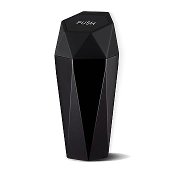 LUKSYOL CAZADORA Car Trash Can - Diamond Design, Automatic Lid, Portable & Easy to Clean - Versatile for Car, Home, & Office (Black) - Car Gadgets & Accessories by CAZADORA.