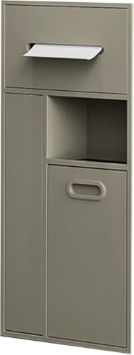 Soporte de pared de latón para papel higiénico oculto con cubo de basura, soporte para escobillas, tamaño: 30 x 65 cm, elegante nizer de baño