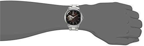 Orient Men's "Helios' Stainless Steel Japanese-Automatic/Hand Winding Open-Heart Display