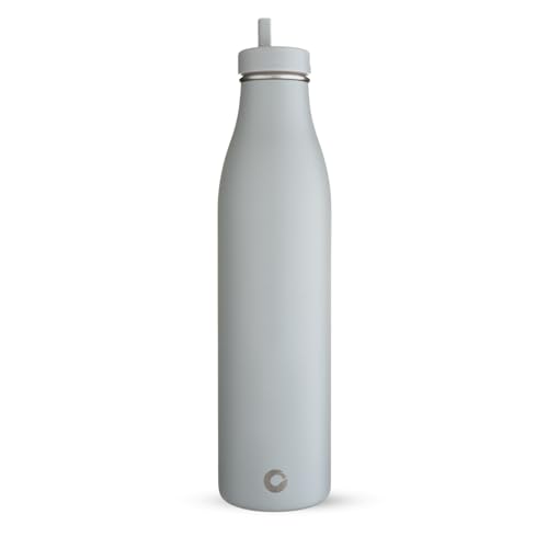 One Green Bottle Evolution Collection - Borraccia in acciaio inox, isolata in metallo, con cannuccia sportiva, 1200 ml, a tenuta stagna per bevande calde e fredde (Ocean Swell)