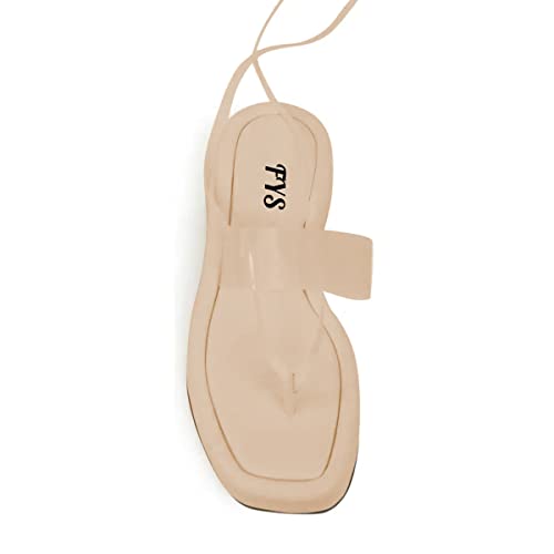 FYS Women Split Toe Platform Sandals Strappy Lace up Wedge Low Heels Casual Outfit Beach Comfy Shoes Size 4-15 US3