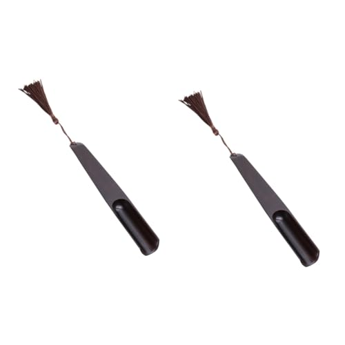 VOSAREA 2pcs Sandalwood Tea Spoon Scoop Tea Shovel Coffee for Home Office