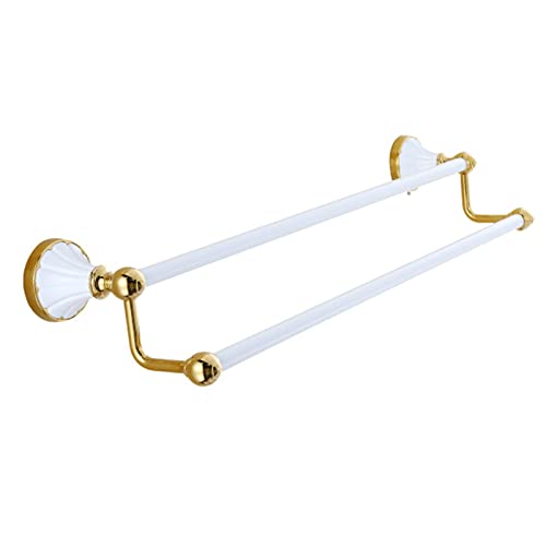 Porte-serviettes mural en acier blanc pour fixer sans trouer le carrelage de douche - 7