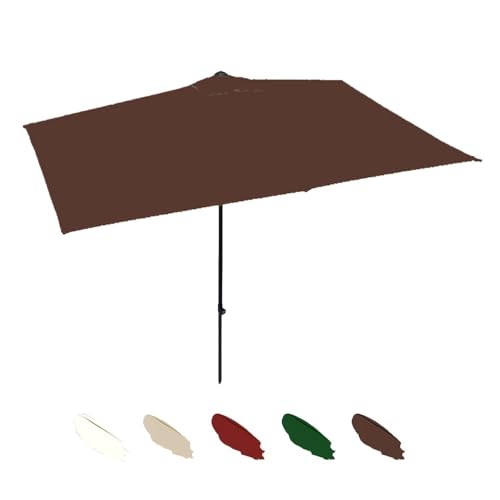 ZYXQQJ Sombrilla De Jardín Rectangular Sombrilla Media De Pared Regulable En Altura Sombrilla para Balcón 200/250cm para Espacios Pequeños(Chocolate,200x100cm)