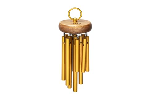 Meinl Percussion Hand Held Chimes - Small Musical Instrument with 12 Sound Bars - Hand-Played - With Holding Ring - Aluminum, Gold (CH-H12)
