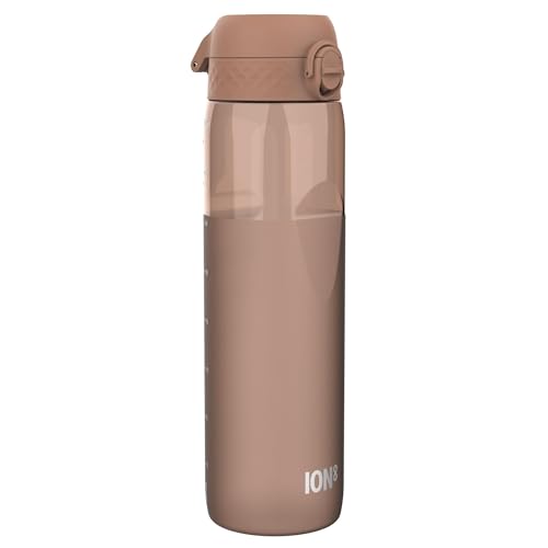 ion8 Botella De Agua De 1 Litro, Antifugas, Medio Corte Mocha Mousse