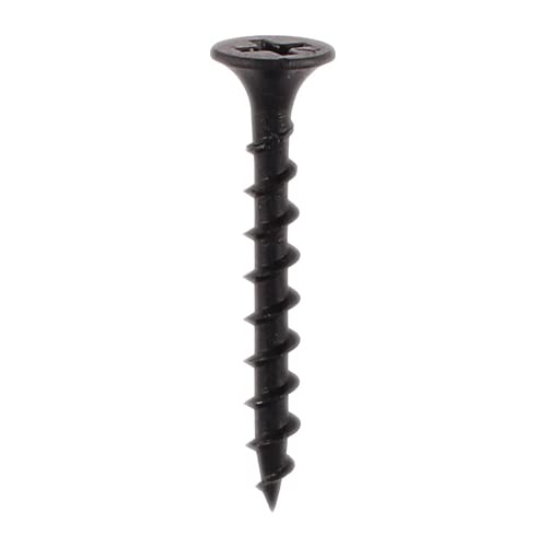 250, 3.5 x 38mm Coarse Thread Black Screws for Plasterboard Drylining