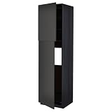 ProTuning METOD Refrigerator High Cabinet with 2 Doors, Black/Nickebo Matte Anthracite, 60x60x220cm