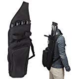 XTACER Multi-Fonction 4-Tubes Back Quiver Hunting Training Archery Arrow Quiver Holder Bow Bag Pouch (Black)