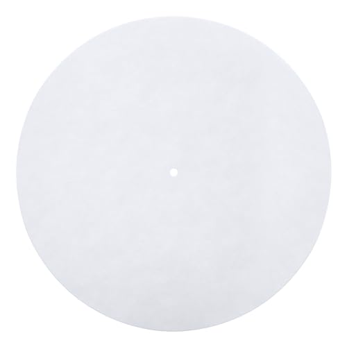 OFFSCH White Wool Slip Mat for Turntable Static Free Record Player Pad High Durability Wool Pad