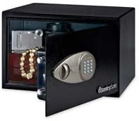 Sentry Safe Electronic Safe, Override Key, 13-3/4"x10-3/5"x8-7/10",BLK