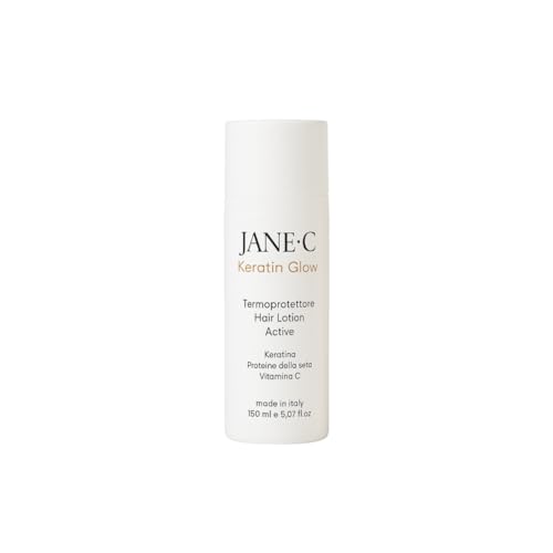 JANE•C Termoprotettore Capelli alla Cheratina, Crema-Lotion Professionale 230°, Anti-Crespo, Protezione da Piastra e Phon, per Capelli Secchi, Danneggiati o Trattati – 150 ml Made in Italy