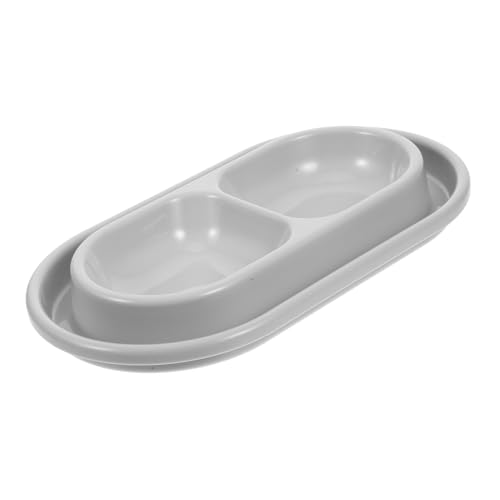 LOLIPPYY 防??機能付き猫犬兼用ダブル食器 小型ペット用フード ウォーターボウル 深型水溝付き衛生的な餌皿 多頭飼い対応スペース節約型