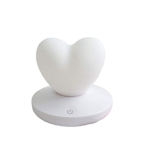 Xiton 3D Liefde Hart LED Nachtlampje USB Opladen Tafellamp Touch Control voor Woonkamer Slaapkamer Decoratie Wit 1 ST