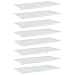 vidaXL 8X Bücherregal Brett Wandboard Wandregal Regal Regalboden Wand Board Ablage Hängeregal Schweberegal Hochglanz-Weiß 60x30x1,5cm Spanplatte