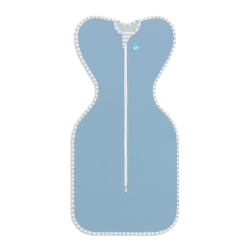 Image of Love To Dream Swaddle UP, Baby Sleep Sack, Twin Zipper for Easy Diaper Changes, Arms UP Position, Hip-Healthy, Lightweight & Breathable, Moderates Temperatures 20-24C, Newborn 0-1 Months, Dusty Blue