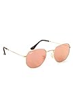 ray ban hexagonal negras  Ray-Ban Lentes planas hexagonales espejo de cobre dorado