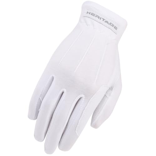 Heritage Performance Gloves, Power Grip Glove, Size 7/8, White