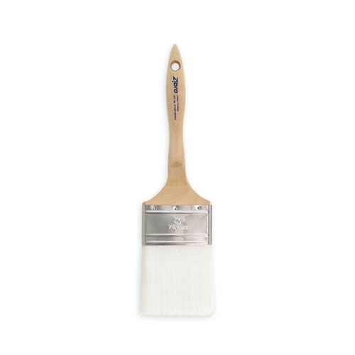 Zibra Flat Paint Brush for Top Coats Flat Surfaces Walls and Doors 3-inch Comfort Handle for All Paints and Stains