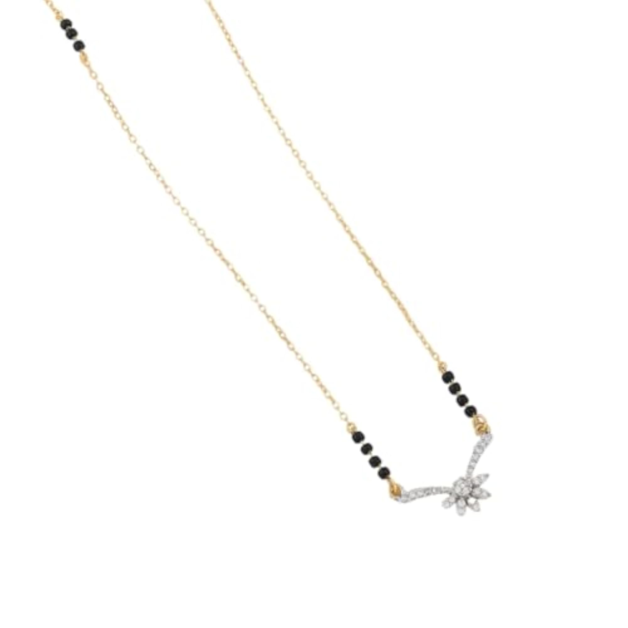 Women's Luxurious Gold-Plated Diamond Mangalsutra