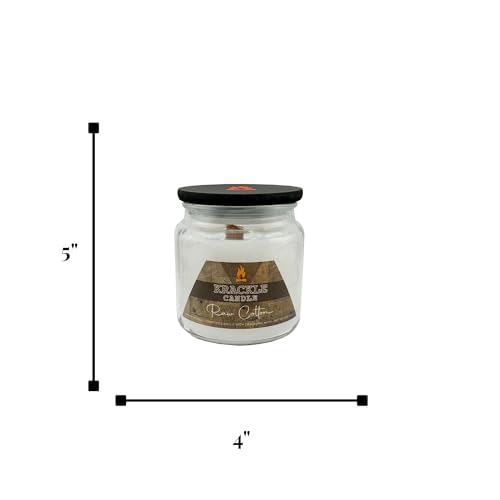 Image of Krackle Candle | Raw Cotton | 16 oz Scented Candle with Natural Crackling Wooden Wick | Poured in the USA | Clean Cotton, Green Rose & Bergamot Fragrance