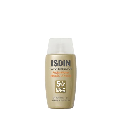 ISDIN Fotoprotector Fusion Water MAGIC Urban SPF 30 (50 ml) | Crème Solaire Visage à Action Anti-Pollution pour Environnements Urbains | Texture Ultra-Légère | Usage Quotidien