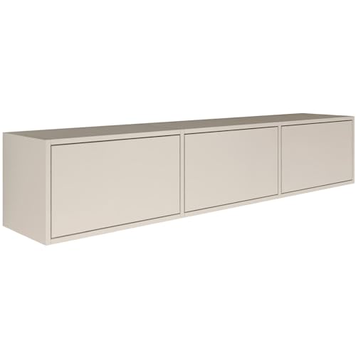 Selsey TV Lowboard - Kaschmir Farbe Moderne Fernseher Kommode 150 x 30 x 30 cm (BxTxH) TV Unterschrank für Wohnzimmer Schrank mit Klappen Push to Open Lowboard Hängend TV Cabinet Wandmontage