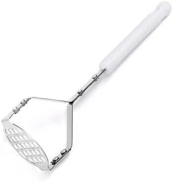 JIBIACB Mini Potato Masher,Stainless Steel Household Manual Potato Masher Kitchen Tool & Food Masher for Bean, Vegetable, Fruits, Avocado, Meat (White)