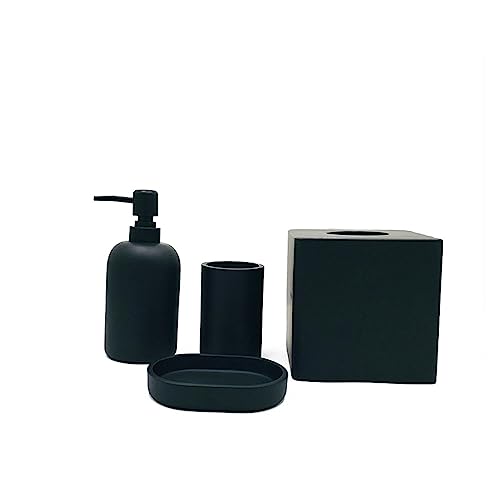 Matte 4-Piece Hotel Bathroom Toiletry Set Hand wash Bottle mouthwash Cup