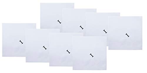 Image of Retreez 8 Pc Pure Cotton Initial Monogrammed Men's Handkerchiefs Hanky Gift Set
