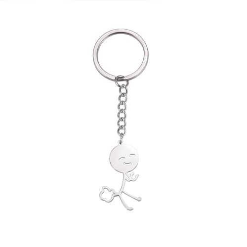 Dreamtimes Pendentif pet enfants porte-clés drôle squelette Smiley petit homme Langage des signes...
