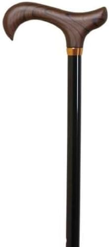 Canne extensible en aluminium avec poignée en bois noir pour aînés