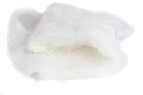 Image of Desert Breeze Distributing Maori Wool Carded Batting, 100% Natural New Zealand Wool Made by DHG in Italy for Needle Felting, 3.5 OZ, 27 Micron, Color Snow White
