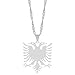 Produktbild Albanische Adler Karte Anhänger Halsketten - Retro Ethnische Hip Hop Karten Flagge Charm Für Frauen Männer Schlüsselbeinkette Pullover Dünne Kette Schmuck Party Geschenk,Wei