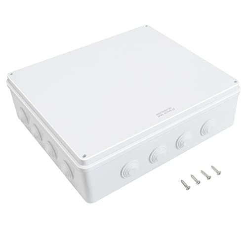 LeMotech ジャンクションボックス, ABS プラスチック 防塵 防水 IP65 プロジェクトボックス ユニバーサル 電気 プロジェクトエンクロージャケース 接続箱 ホワイト 400mmx350mmx120mm